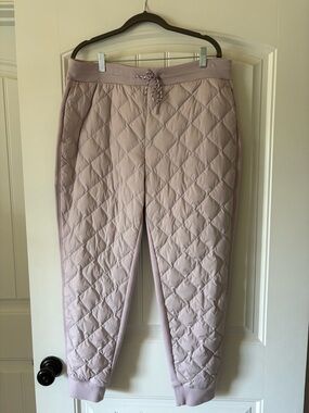 Athleta Quilted Drawstring Joggers in Dusty Lavender